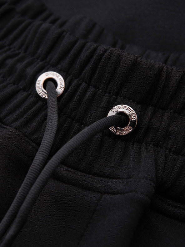 Ombre Clothing Pánske tepláky s rovnými nohavicami z hladkého úpletu - čierne V1 OM-PSBC-0221 Ombre Clothing