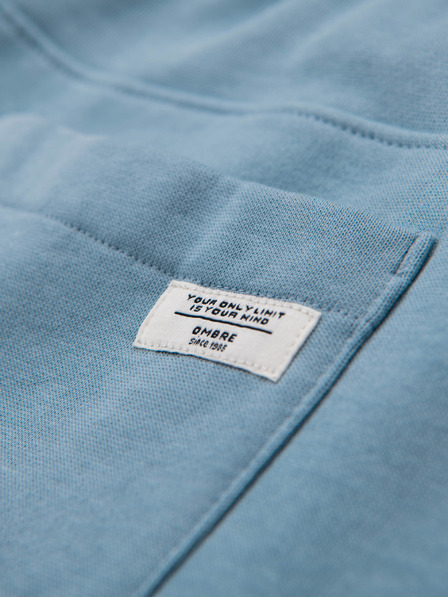Ombre Clothing Pánske tepláky BASIC so žebrovaním - modré V7 OM-PABS-0305 Ombre Clothing