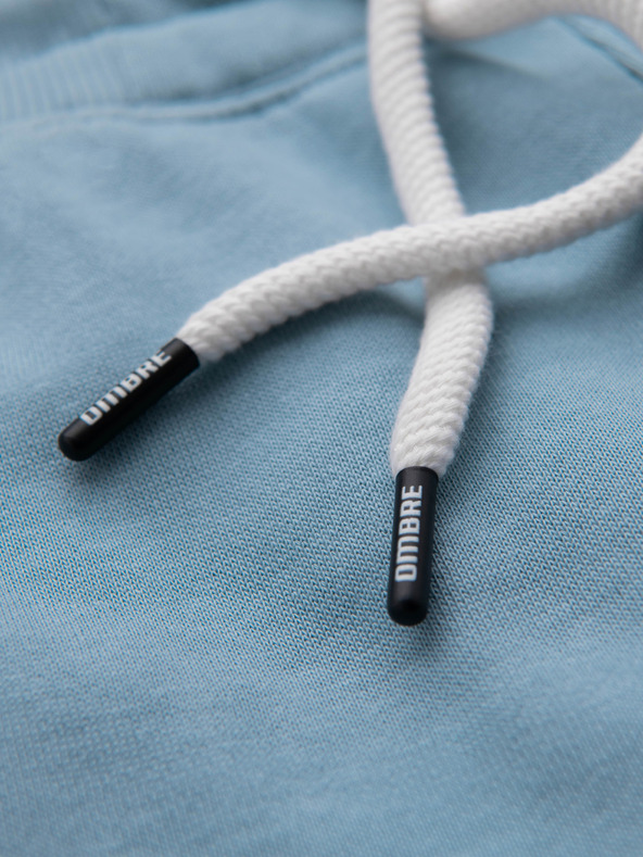 Ombre Clothing Pánske tepláky BASIC so žebrovaním - modré V7 OM-PABS-0305 Ombre Clothing