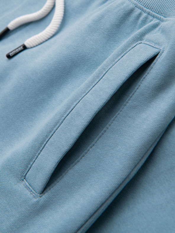 Ombre Clothing Pánske tepláky BASIC so žebrovaním - modré V7 OM-PABS-0305 Ombre Clothing