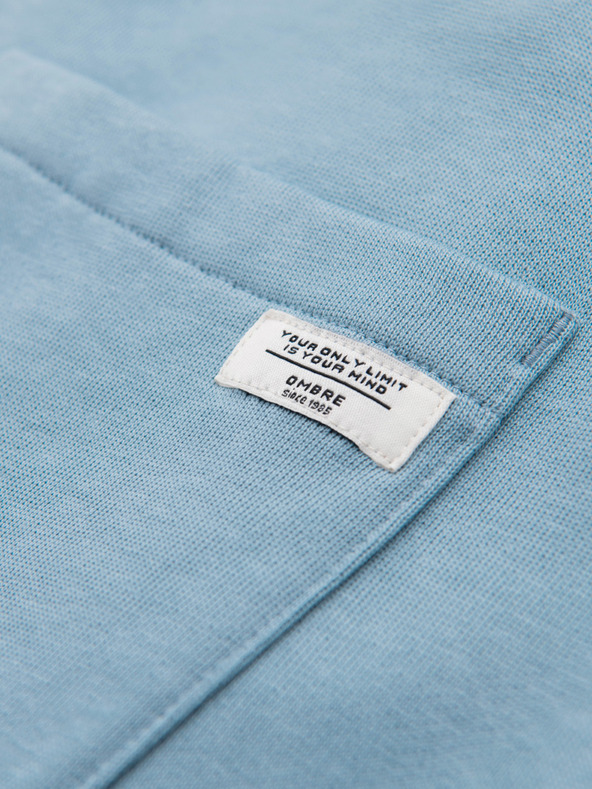 Ombre Clothing Pánske bavlnené tepláky BASIC s nepodšitou nohavicou - svetlé modré V7 OM-PABS-0304 Ombre Clothing