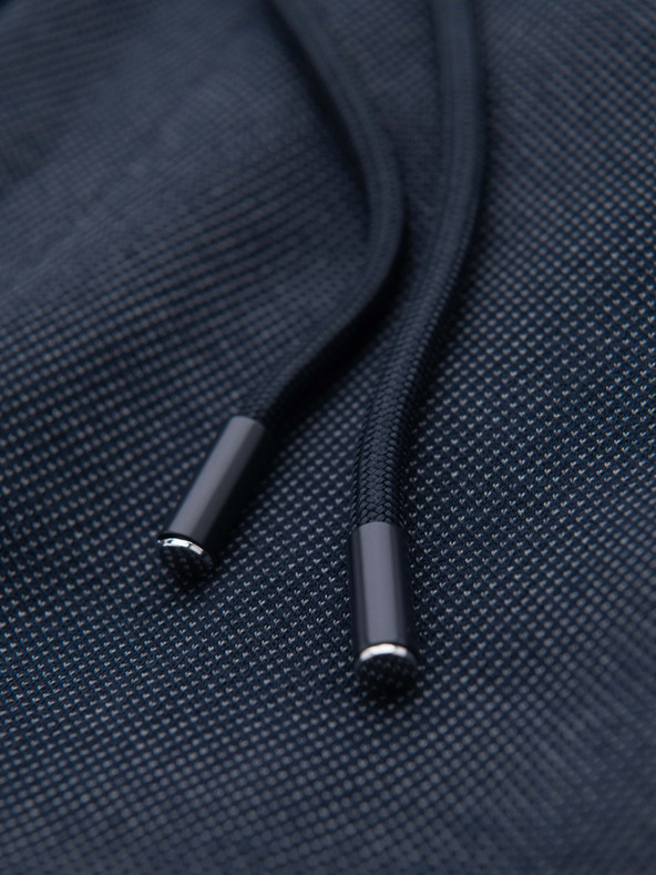 Ombre Clothing Pánske voľnočasové nohavice CARROT FIT zo žakárdového úpletu - tmavomodré V1 OM-PACP-0292 Ombre Clothing