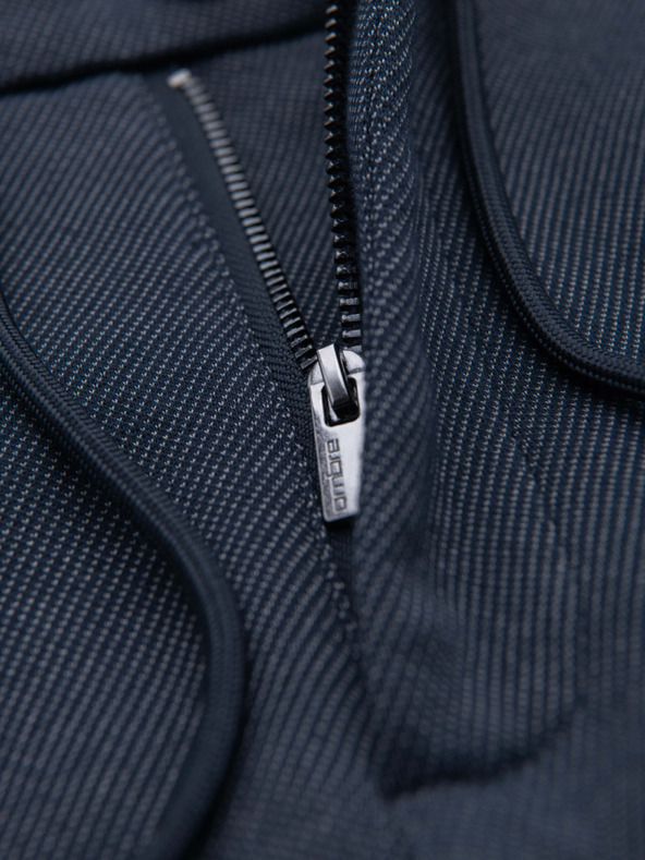 Ombre Clothing Pánske voľnočasové nohavice CARROT FIT zo žakárdového úpletu - tmavomodré V1 OM-PACP-0292 Ombre Clothing