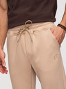 Ombre Clothing Pánske tepláky s rovnými nohavicami z hladkého úpletu - béžové V3 OM-PSBC-0221 Ombre Clothing