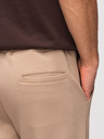 Ombre Clothing Pánske tepláky s rovnými nohavicami z hladkého úpletu - béžové V3 OM-PSBC-0221 Ombre Clothing
