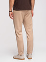Ombre Clothing Pánske tepláky s rovnými nohavicami z hladkého úpletu - béžové V3 OM-PSBC-0221 Ombre Clothing
