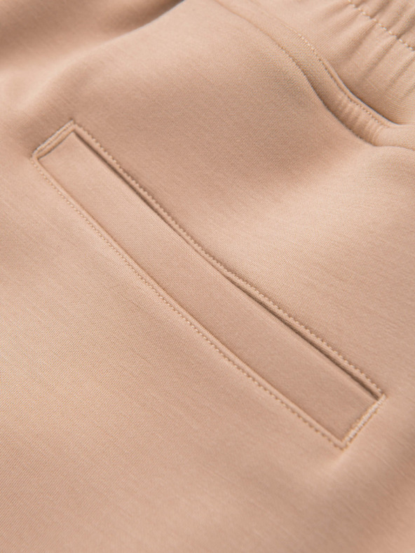 Ombre Clothing Pánske tepláky s rovnými nohavicami z hladkého úpletu - béžové V3 OM-PSBC-0221 Ombre Clothing