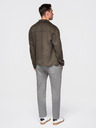 Ombre Clothing Pánske bavlnené tepláky BASIC s nepodšitou nohavicou - sivé V8 OM-PABS-0304 Ombre Clothing