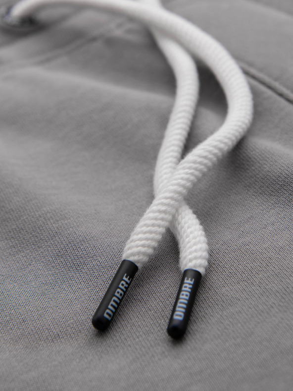 Ombre Clothing Pánske bavlnené tepláky BASIC s nepodšitou nohavicou - sivé V8 OM-PABS-0304 Ombre Clothing