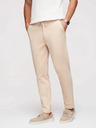 Ombre Clothing Pánske voľnočasové nohavice CARROT FIT zo žakárdového úpletu - béžové V2 OM-PACP-0292 Ombre Clothing