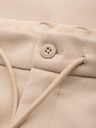 Ombre Clothing Pánske voľnočasové nohavice CARROT FIT zo žakárdového úpletu - béžové V2 OM-PACP-0292 Ombre Clothing