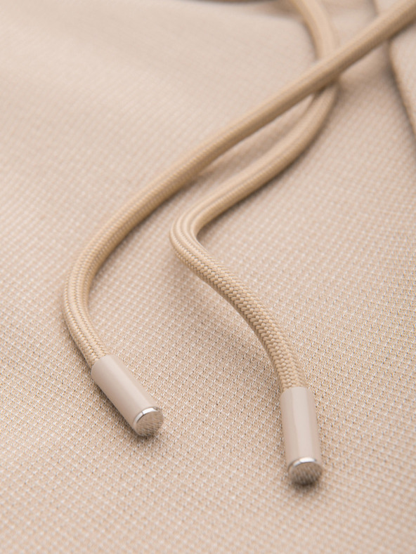 Ombre Clothing Pánske voľnočasové nohavice CARROT FIT zo žakárdového úpletu - béžové V2 OM-PACP-0292 Ombre Clothing