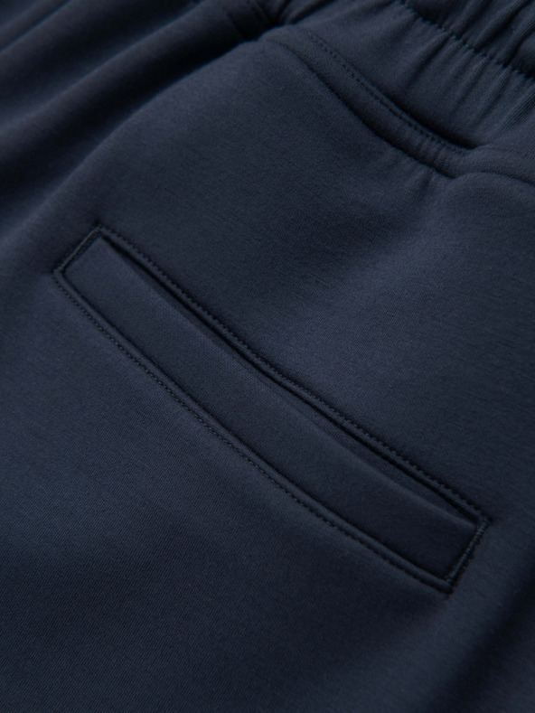 Ombre Clothing Pánske tepláky s rovnými nohavicami z hladkého úpletu - tmavomodré V4 OM-PSBC-0221 Ombre Clothing