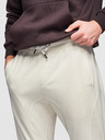 Ombre Clothing Pánske tepláky BASIC so žebrovanou nohavicou - krémové V11 OM-PABS-0305 Ombre Clothing