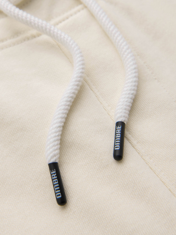 Ombre Clothing Pánske bavlnené tepláky BASIC s nepodšitou nohavicou - krémové V11 OM-PABS-0304 Ombre Clothing