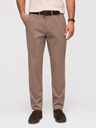 Ombre Clothing Pánske nohavice chino REGULAR FIT - hnedé V1 OM-PACP-0293 Ombre Clothing