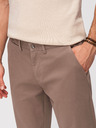 Ombre Clothing Pánske nohavice chino REGULAR FIT - hnedé V1 OM-PACP-0293 Ombre Clothing