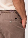 Ombre Clothing Pánske nohavice chino REGULAR FIT - hnedé V1 OM-PACP-0293 Ombre Clothing