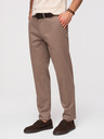 Ombre Clothing Pánske nohavice chino REGULAR FIT - hnedé V1 OM-PACP-0293 Ombre Clothing