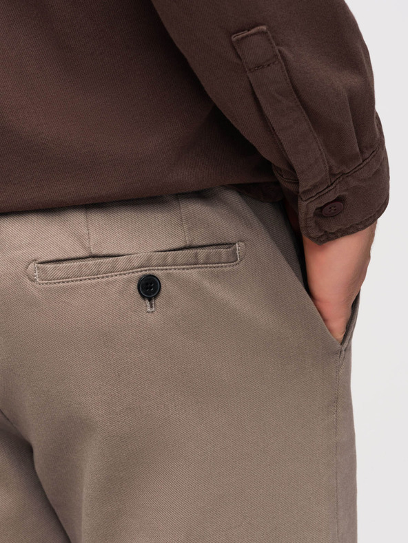 Ombre Clothing Pánske chino nohavice SLIM FIT s jemnou štruktúrou - popol V1 OM-PACP-0294 Ombre Clothing