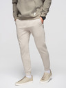 Ombre Clothing Pánske tepláky BASIC jogger so žebrovanou nohavicou - svetlé béžové V1 OM-PABS-0305 Ombre Clothing