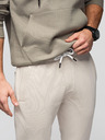 Ombre Clothing Pánske tepláky BASIC jogger so žebrovanou nohavicou - svetlé béžové V1 OM-PABS-0305 Ombre Clothing