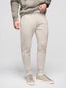 Ombre Clothing Pánske tepláky BASIC jogger so žebrovanou nohavicou - svetlé béžové V1 OM-PABS-0305 Ombre Clothing
