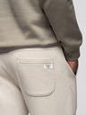 Ombre Clothing Pánske tepláky BASIC jogger so žebrovanou nohavicou - svetlé béžové V1 OM-PABS-0305 Ombre Clothing