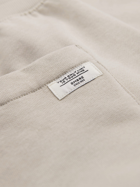 Ombre Clothing Pánske bavlnené tepláky BASIC s nepodšitou nohavicou - svetlé béžové V1 OM-PABS-0304 Ombre Clothing