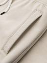 Ombre Clothing Pánske bavlnené tepláky BASIC s nepodšitou nohavicou - svetlé béžové V1 OM-PABS-0304 Ombre Clothing