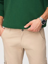 Ombre Clothing Pánske cargo nohavice s rovnými nohavicami a žebrovaným lemom - piesočné V2 P1516 Ombre Clothing