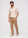 Ombre Clothing Pánske chino nohavice SLIM FIT s jemnou štruktúrou - hnedé V2 OM-PACP-0294 Ombre Clothing