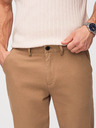 Ombre Clothing Pánske chino nohavice SLIM FIT s jemnou štruktúrou - hnedé V2 OM-PACP-0294 Ombre Clothing