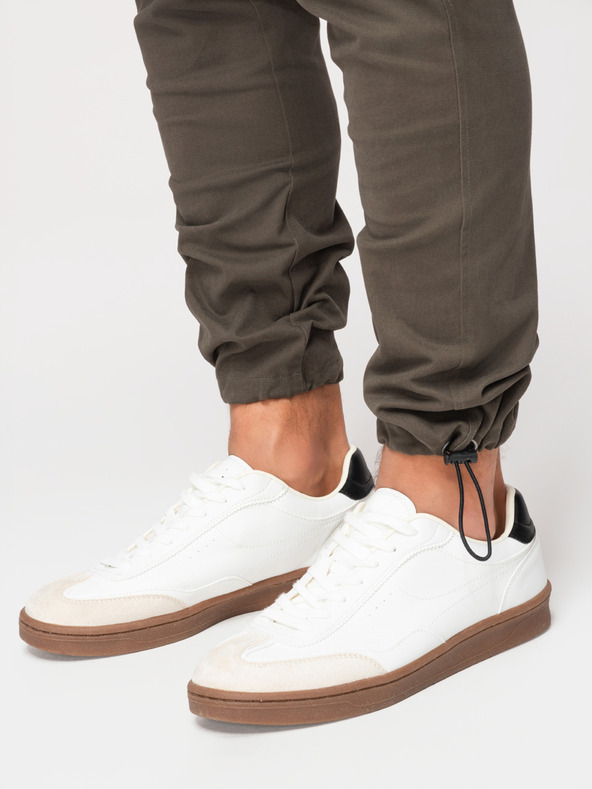 Ombre Clothing Pánske nohavice cargo s rovnými nohavicami a stahovacím lemom - grafitová V3 P1516 Ombre Clothing