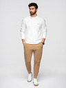 Ombre Clothing Pánske tepláky BASIC jogger so žebrovanou nohavicou - hnedé V2 OM-PABS-0305 Ombre Clothing