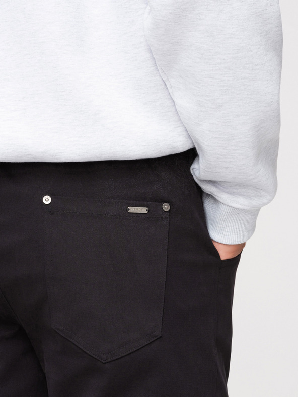 Ombre Clothing Pánske nohavice cargo s rovnými nohavicami a stahovacím lemom - čierne V4 P1516 Ombre Clothing