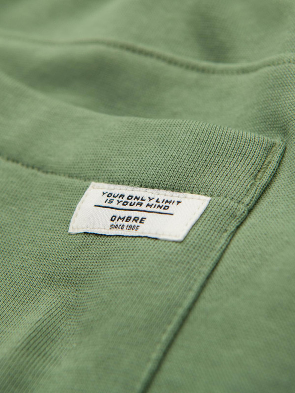 Ombre Clothing Pánske tepláky BASIC jogger so žebrovanou nohavicou - zelené V3 OM-PABS-0305 Ombre Clothing