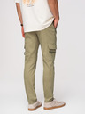Ombre Clothing Pánske nohavice cargo s rovnými nohavicami a vreckami na zips - olivová farba V2 P1517 Ombre Clothing