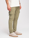 Ombre Clothing Pánske nohavice cargo s rovnými nohavicami a vreckami na zips - olivová farba V2 P1517 Ombre Clothing