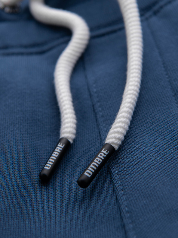 Ombre Clothing Pánske tepláky BASIC jogger s rebrovanou nohavicou - tmavo modré V4 OM-PABS-0305 Ombre Clothing