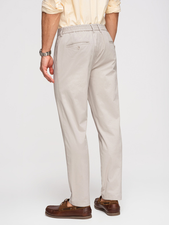 Ombre Clothing Pánske nohavice chino REGULAR FIT - béžové V2 OM-PACP-0293 Ombre Clothing