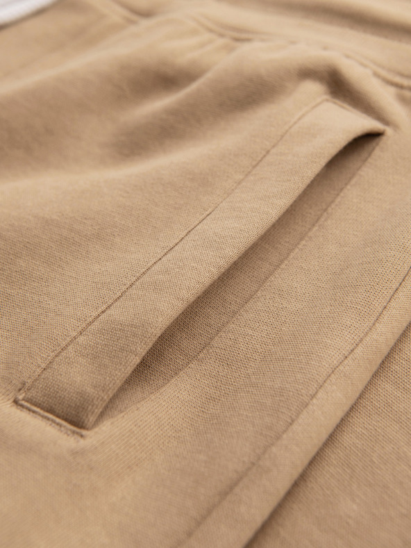 Ombre Clothing Pánske bavlnené tepláky BASIC s nepodšitou nohavicou - hnedé V2 OM-PABS-0304 Ombre Clothing