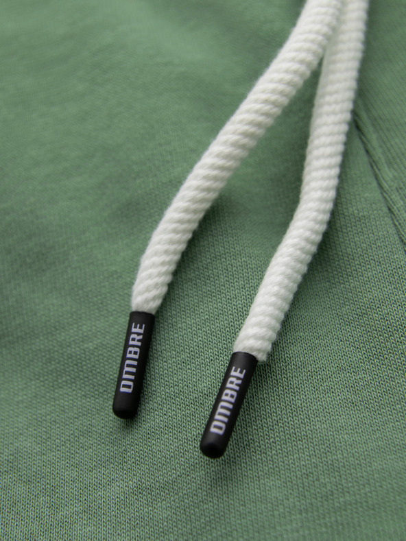 Ombre Clothing Pánske bavlnené tepláky BASIC s nepodšitou nohavicou - zelené V3 OM-PABS-0304 Ombre Clothing