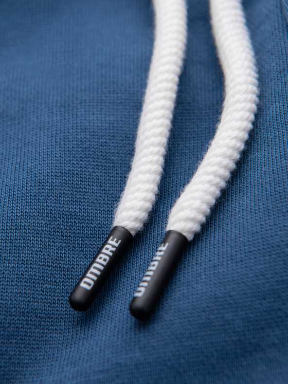 Ombre Clothing Pánske bavlnené teplákové nohavice BASIC bez podšívky - tmavo modré V4 OM-PABS-0304 Ombre Clothing