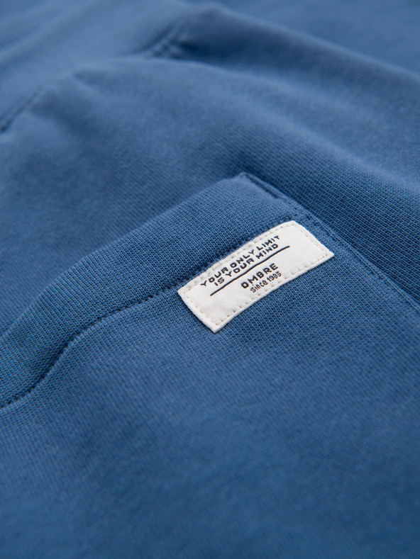 Ombre Clothing Pánske bavlnené teplákové nohavice BASIC bez podšívky - tmavo modré V4 OM-PABS-0304 Ombre Clothing