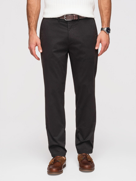 Ombre Clothing Pánske nohavice chino REGULAR FIT - čierne V5 OM-PACP-0293 Ombre Clothing