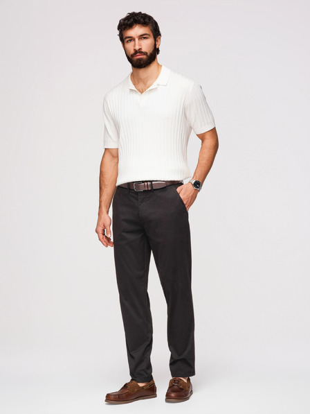 Ombre Clothing Pánske nohavice chino REGULAR FIT - čierne V5 OM-PACP-0293 Ombre Clothing