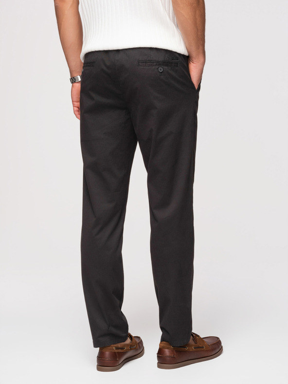 Ombre Clothing Pánske nohavice chino REGULAR FIT - čierne V5 OM-PACP-0293 Ombre Clothing