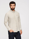 Ombre Clothing Pánska bavlnená košeľa REGULAR FIT s jemnými prúžkami - béžová V1 K703 Ombre Clothing