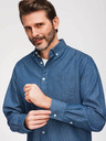 Ombre Clothing Pánska bavlnená košeľa so vzorom z tenkej džínoviny - modrá V2 K702 Ombre Clothing